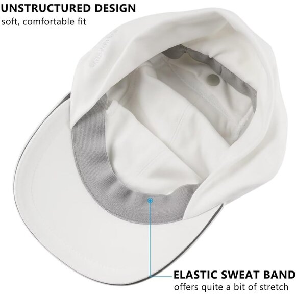 ? Women\'s White Winter Reflective Fleece Ponytail Hat with Ear Warmers main image 5